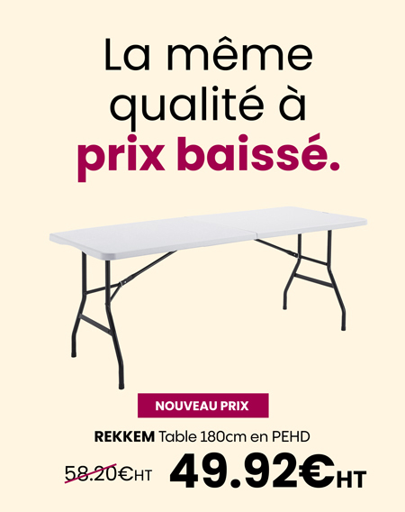 Table pliante 8 places format valise